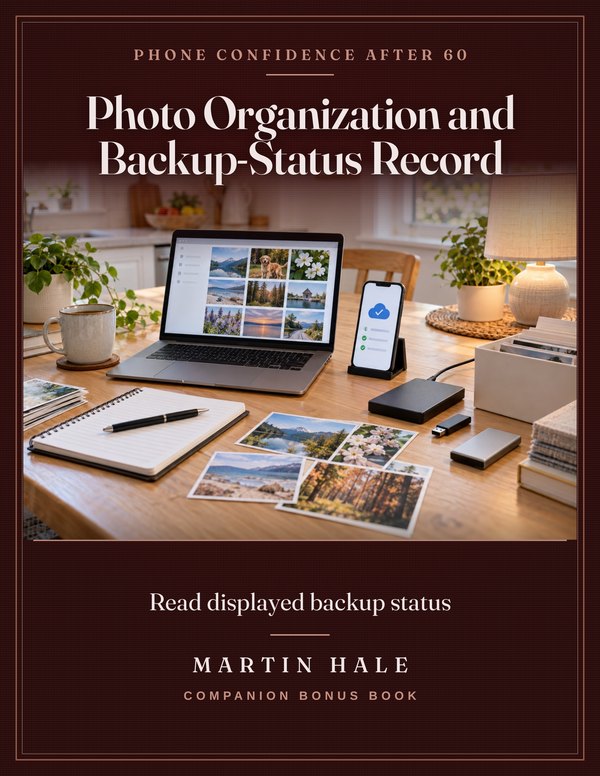 Photo Organization and Backup-Status Record bonus book cover